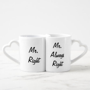 Set De Tazas De Café Sr. la Right y Sr. Always la Right Mug Set