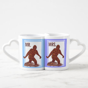 Set De Tazas De Café Sr. lindo que camina y señora de Z Bigfoot