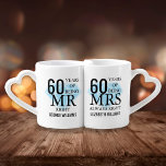 Set De Tazas De Café Sr. Right Fun Diamond 60º aniversario<br><div class="desc">Personalizar los nombres y fechas para crear un regalo divertido y único para celebrar el 60 aniversario de los bodas de diamantes. Diseñado por Pure Piglet© en www.zazzle.com/purepiglet*.</div>