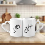 Set De Tazas De Café Sr. y Sra. Boda Couple<br><div class="desc">Sr. y Sra. Boda Couple Lovers' Mug Set</div>