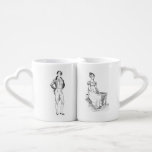 Set De Tazas De Café Sr. y Sra. Darcy<br><div class="desc">Ilustraciones grabados con los clásicos amantes de Jane Austen,  Darcy y Elizabeth Bennet,  de la novela Orgullo y Prejuicio con texto estilo Regencia.</div>