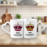 Set De Tazas De Café Su Liderazgo Su Mandato | Real Rey Reina Corona<br><div class="desc">Un regalo perfecto para las parejas recién casadas.</div>