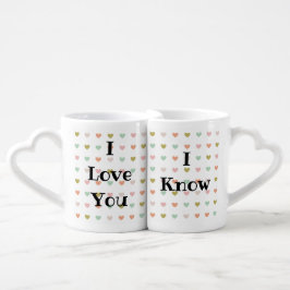 Set De Tazas De Café Te Amo - Conozco El Patrón Romántico De Corazones 