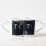 Set De Tazas De Café tipografía vintage Chalkboard mr y mrs<br><div class="desc">tipografía vintage Mugs amantes de Chalkboard mr y mrs</div>