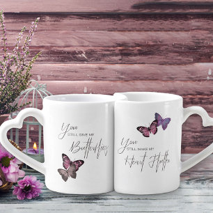 Set De Tazas De Café Tipografía y mariposas de moda - Año de nombre per