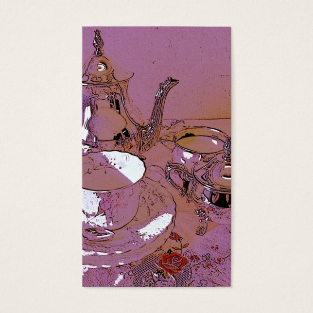 Set de té rosa y plata (Frente)