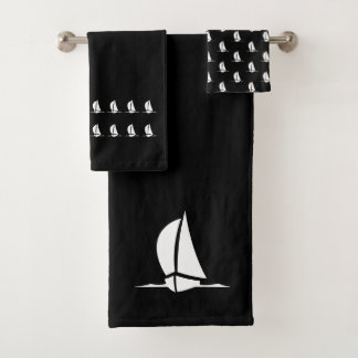 Set de toallas blancas negras para el baño de vele