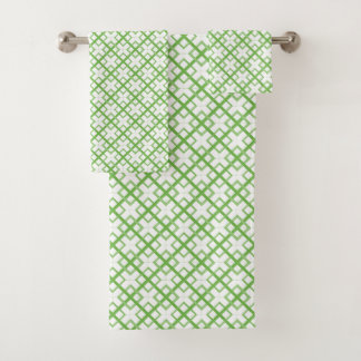 Set de toallas - Cuadrados entrelazados en verde