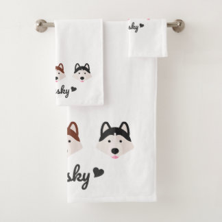 Set de toallas de amor Husky