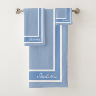Set de toallas de baño azul cerulean moderno y sen