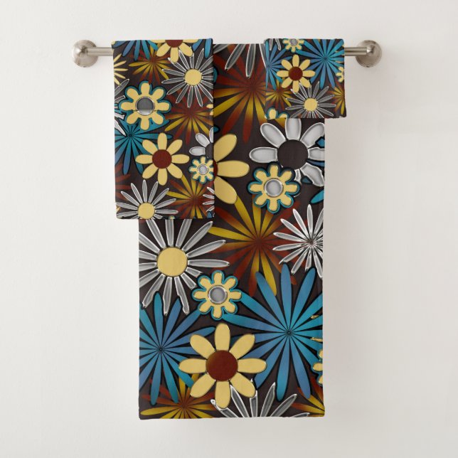 Set de toallas de baño azul y plata (In situ)