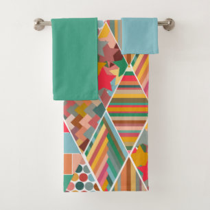 Set de toallas de baño Boho Crazy Quilt