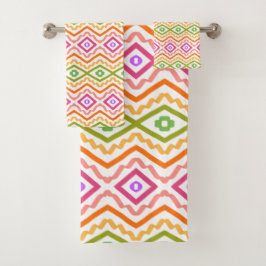 Set de toallas de baño con estampado rosa verde na