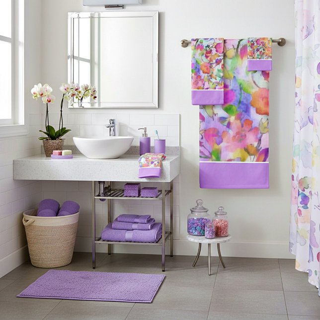 Set de toallas de baño con flores de pasto (Subido por el creador)