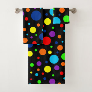 Set de toallas de baño con manchas de arco iris o