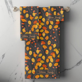 Set de toallas de baño con nombre de familia perso