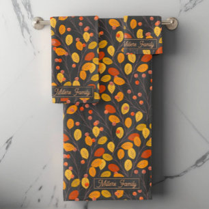 Set de toallas de baño con nombre de familia perso