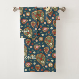 Set de toallas de baño con patrón de fresa Paisley