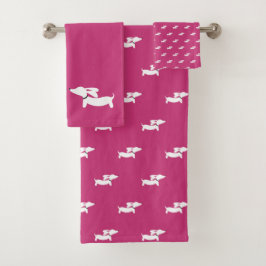 Set de toallas de baño Dachshund | 3 Pieza Doxie B
