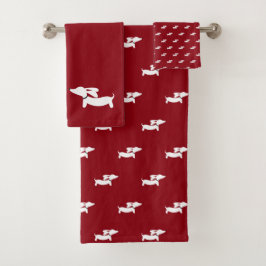Set de toallas de baño Dachshund | 3 Pieza Doxie B