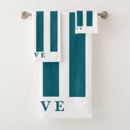 Set de toallas de baño - DarkTeal&White