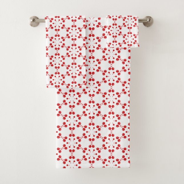 Set de toallas de baño de cerezas rojas (In situ)