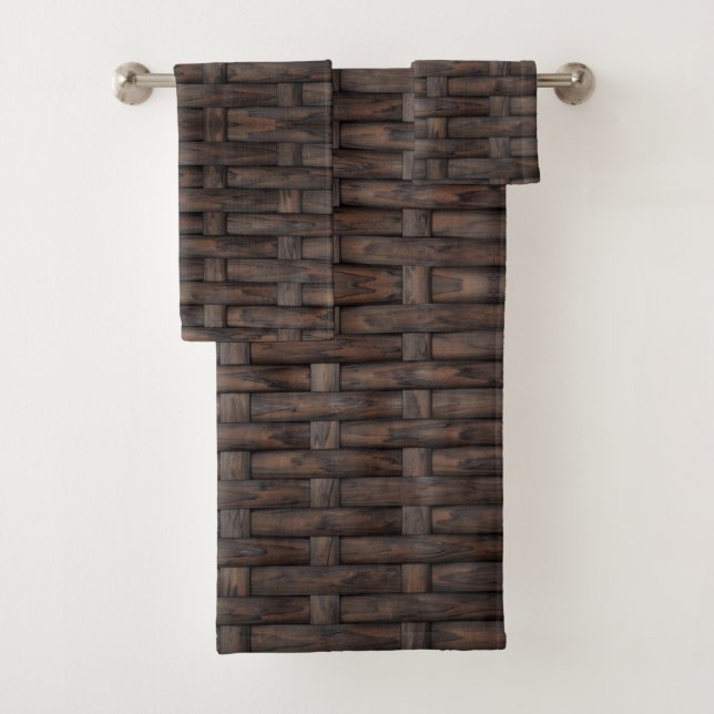 Set de toallas de baño de diseño de mimbre marrón (In situ)