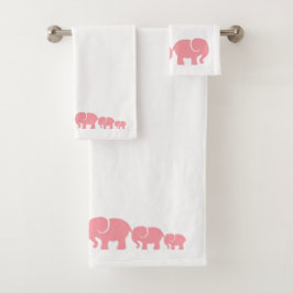 Set de toallas de baño de elefante rosa suave