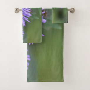 Set de toallas de baño de flores moradas