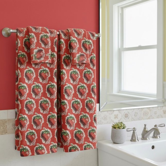 Set de toallas de baño de fresa (Subido por el creador)