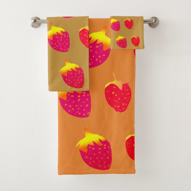 Set de toallas de baño de fresas (In situ)