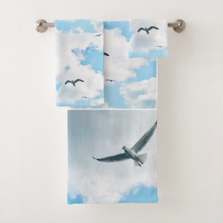 Set de toallas de baño de gaviotas voladoras