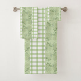 Set de toallas de baño de Gingham verde
