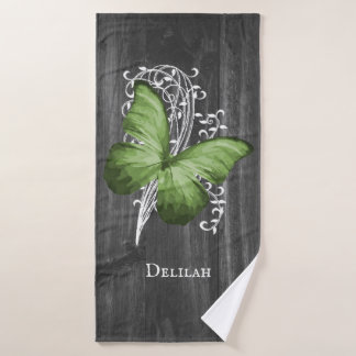 Set de toallas de baño de mariposa rusa verde