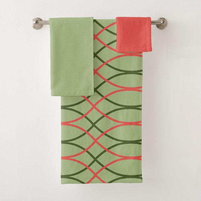 Set de toallas de baño de ondas verdes (In situ)