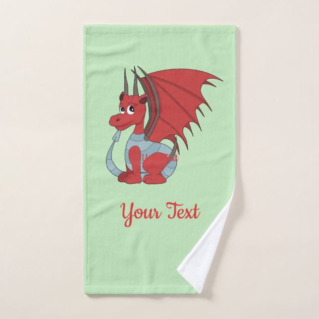 Set de toallas de baño de Personalizado Dragón Roj (Toalla de mano)