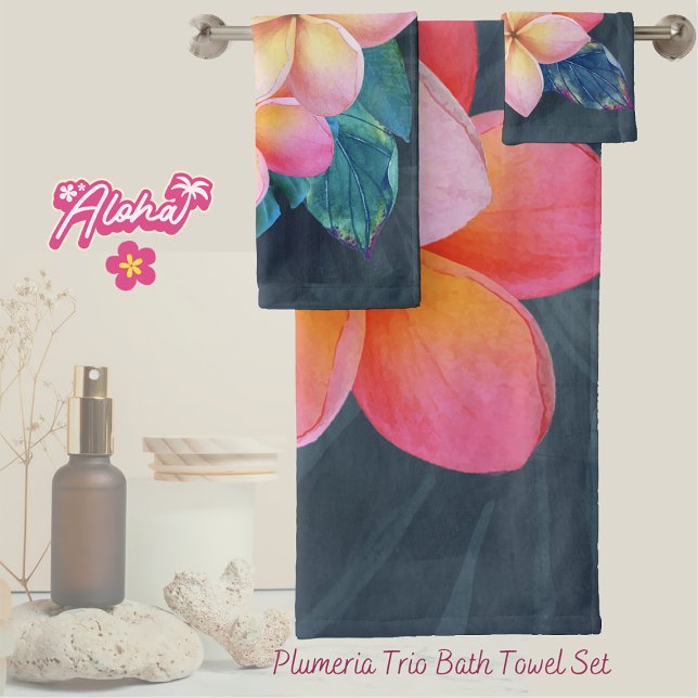 Set de toallas de baño de Plumeria para el amanece (Subido por el creador)