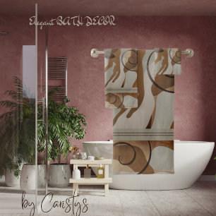 Set de toallas de baño de tonos de la tierra conte