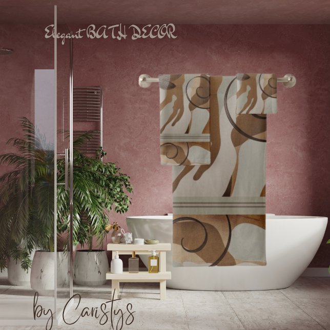 Set de toallas de baño de tonos de la tierra conte (Subido por el creador)