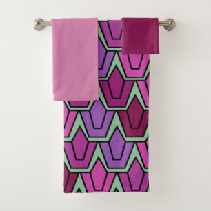 Set de toallas de baño de tulipano morado