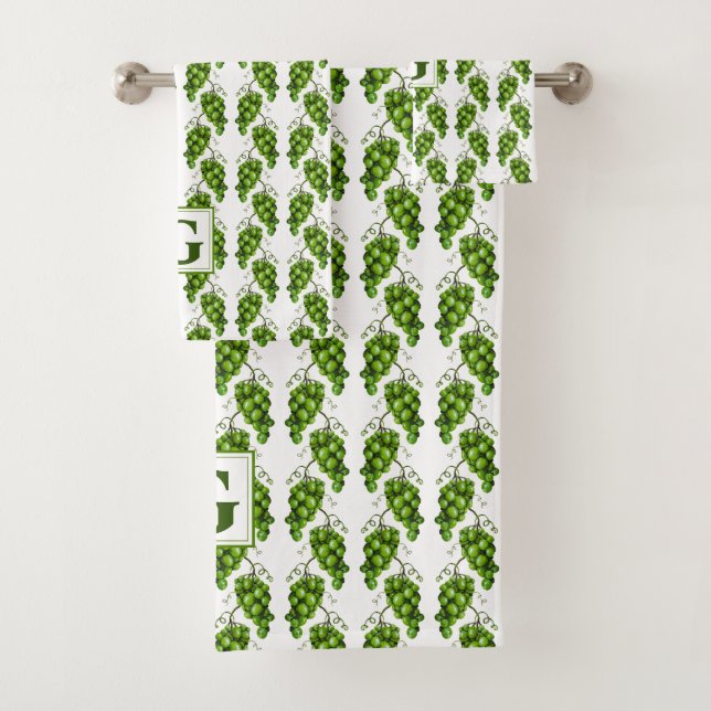 Set de toallas de baño de uvas verdes (In situ)