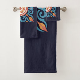 Set de toallas de baño en mosaico Boho