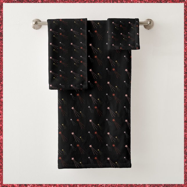 Set de toallas de baño estrellado de bonito noctur (Bookmark my store! https://www.zazzle.com/store/capricepetit)