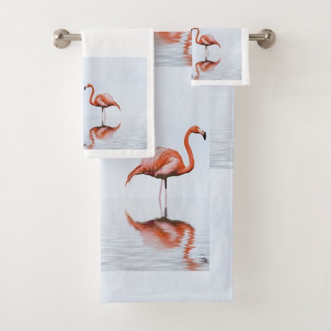 Set de toallas de baño Flamingo rosa (In situ)