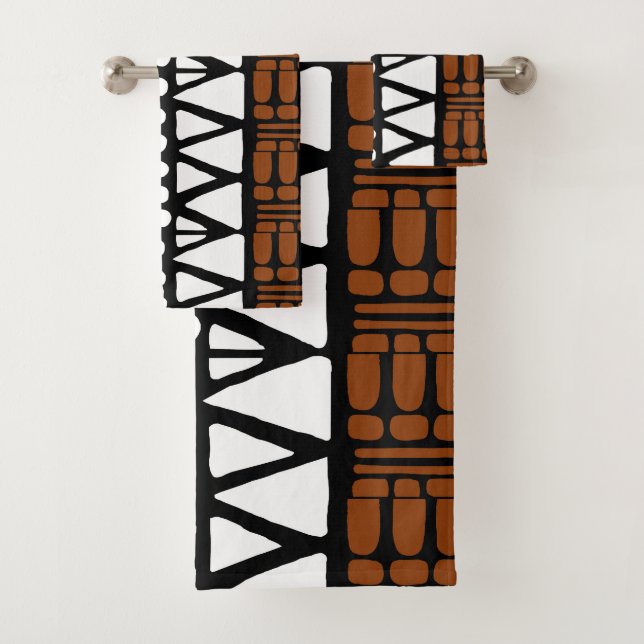 Set de toallas de baño impresas para Bogolan Afric (In situ)