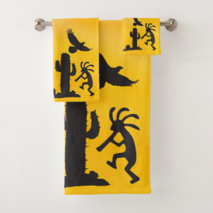 Set de toallas de baño Kokopelli de estilo suroes