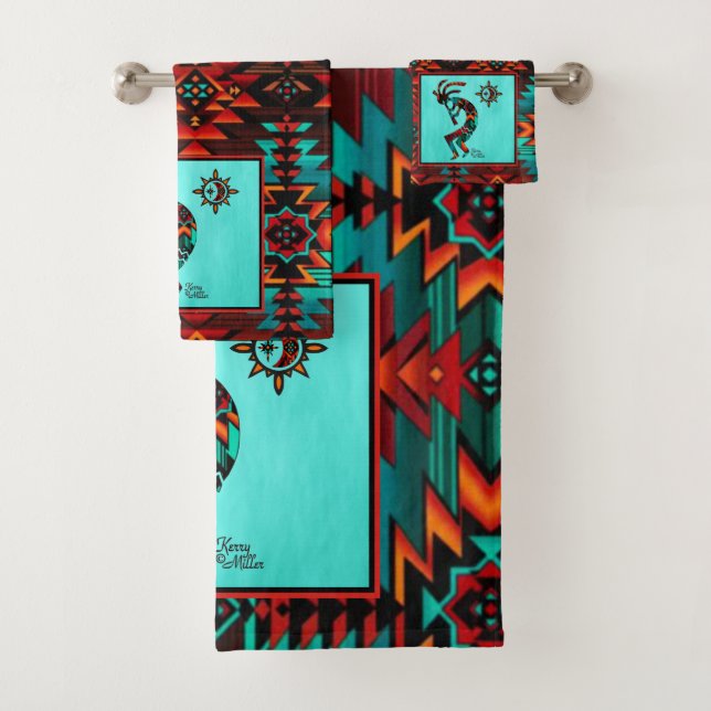 Set de toallas de baño Kokopelli para el suroeste (In situ)