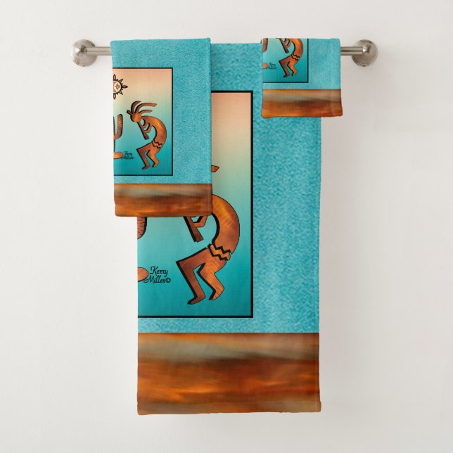 Set de toallas de baño Kokopelli para el suroeste (In situ)