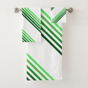 Set de toallas de baño - Líneas verdes en cinco so