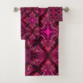 Set de toallas de baño morado y escarlata